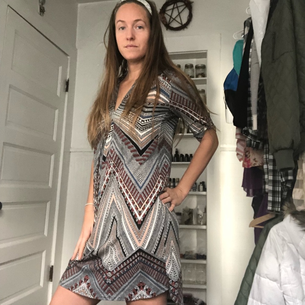 V kneck dress